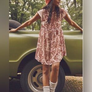 Free People All the Time Velvet/Petal Mini Combo Babydoll Dress-NWOT